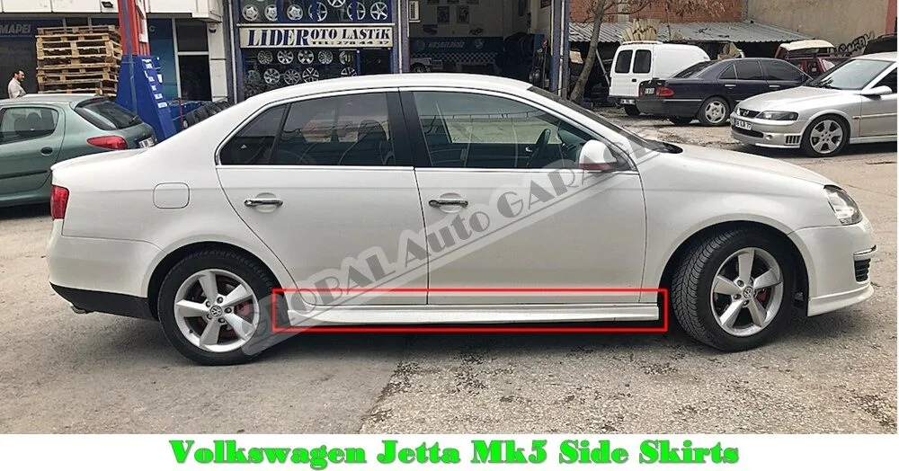 

Для Volkswagen Jetta Mk5 боковая юбка порог + боковые юбки крепление 2005-2010 отделка порога автомобильный Стайлинг Авто универсальный спойлер
