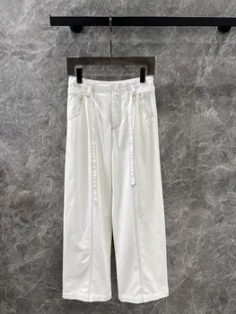 2025 New Letter Printed Straight Wide Leg Fashion Women's Denim Pants 1