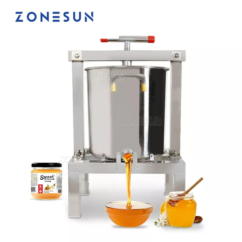 

ZONESUN Stainless Steel Honey Wax Pressure Machine Manual Presser Machine Fully Enclosed Squeezer Paraffin Rolling Mill Waxing