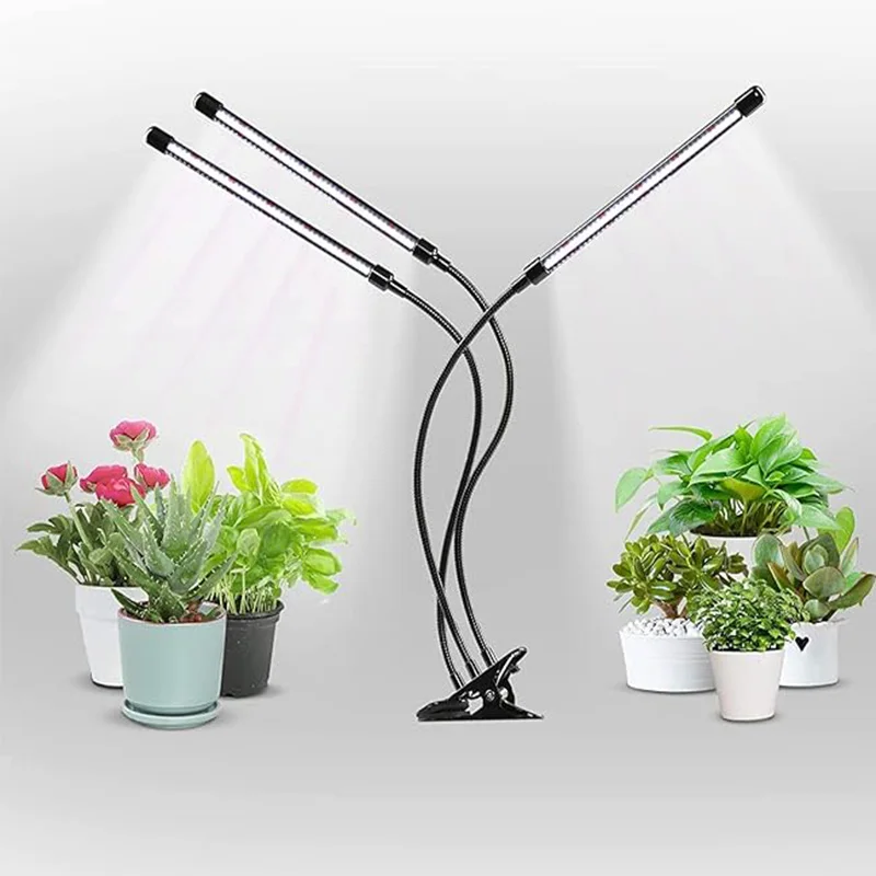 Desk LED Grow Light for Indoor Plants Full Spectrum With Clip Auto On Off Timing Grow Light
