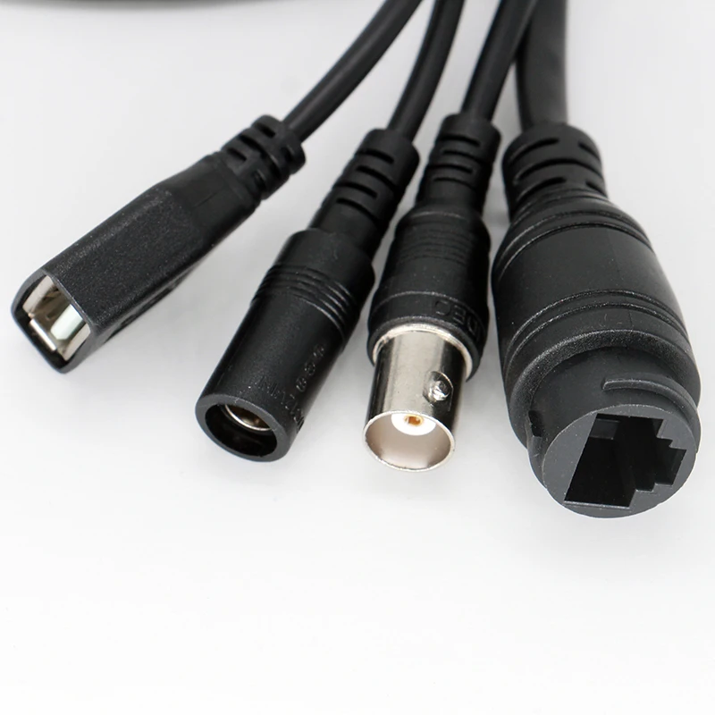 Network Cable RJ45+DC+USB+BNC Security Camera Pigtail Cable for IP Camera Module Board Support UVC CVBS USB Security AF-U