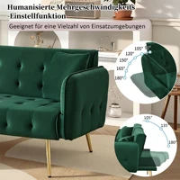 Компактная бархатная кушетка. Регулируемый раскладной диван для уютных квартир. Современная гостевая кровать, роскошное мягкое прикосновение — изображение 4