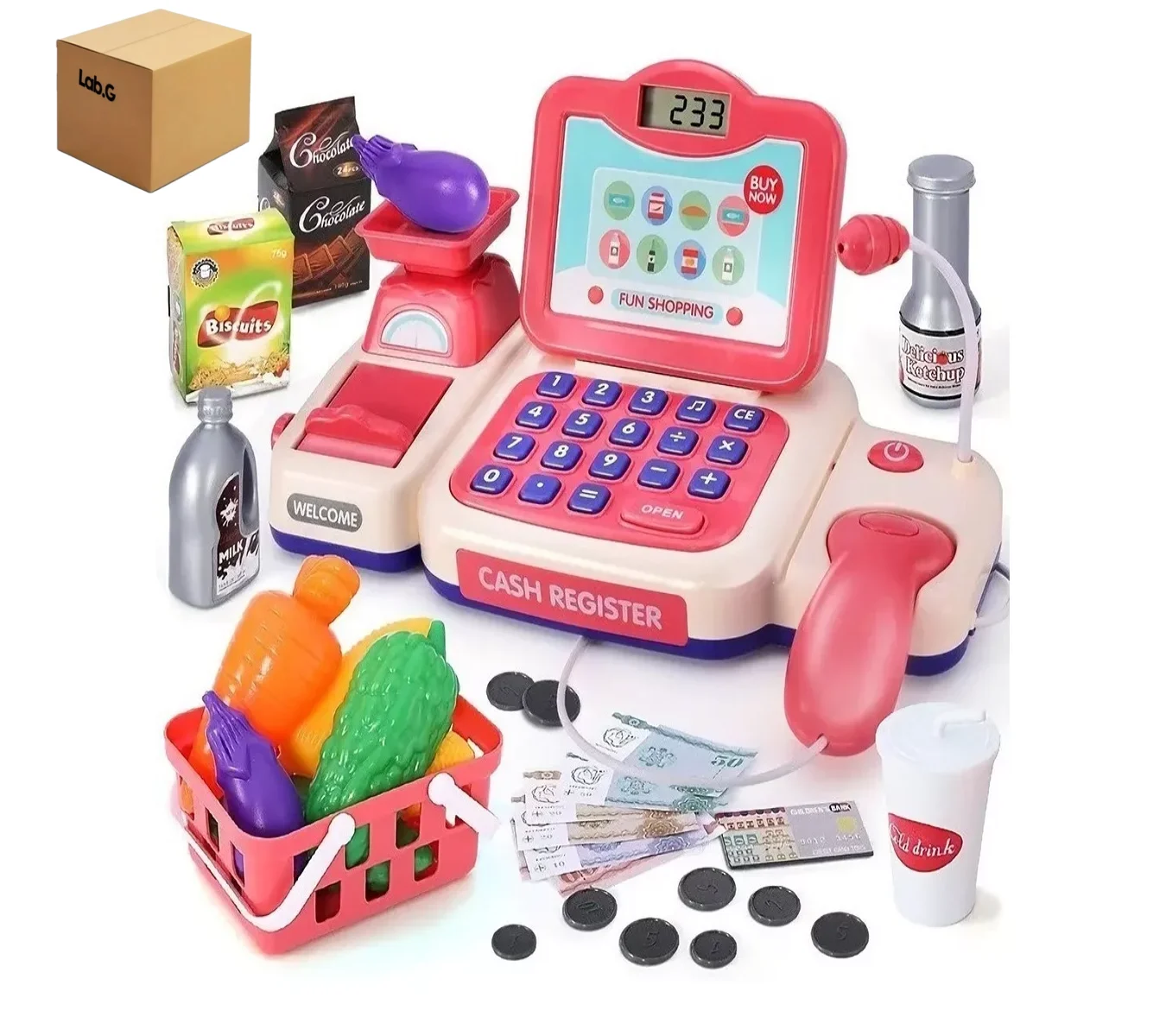 Caja Registradora Lab.G Juguete De Infantil Rosa
