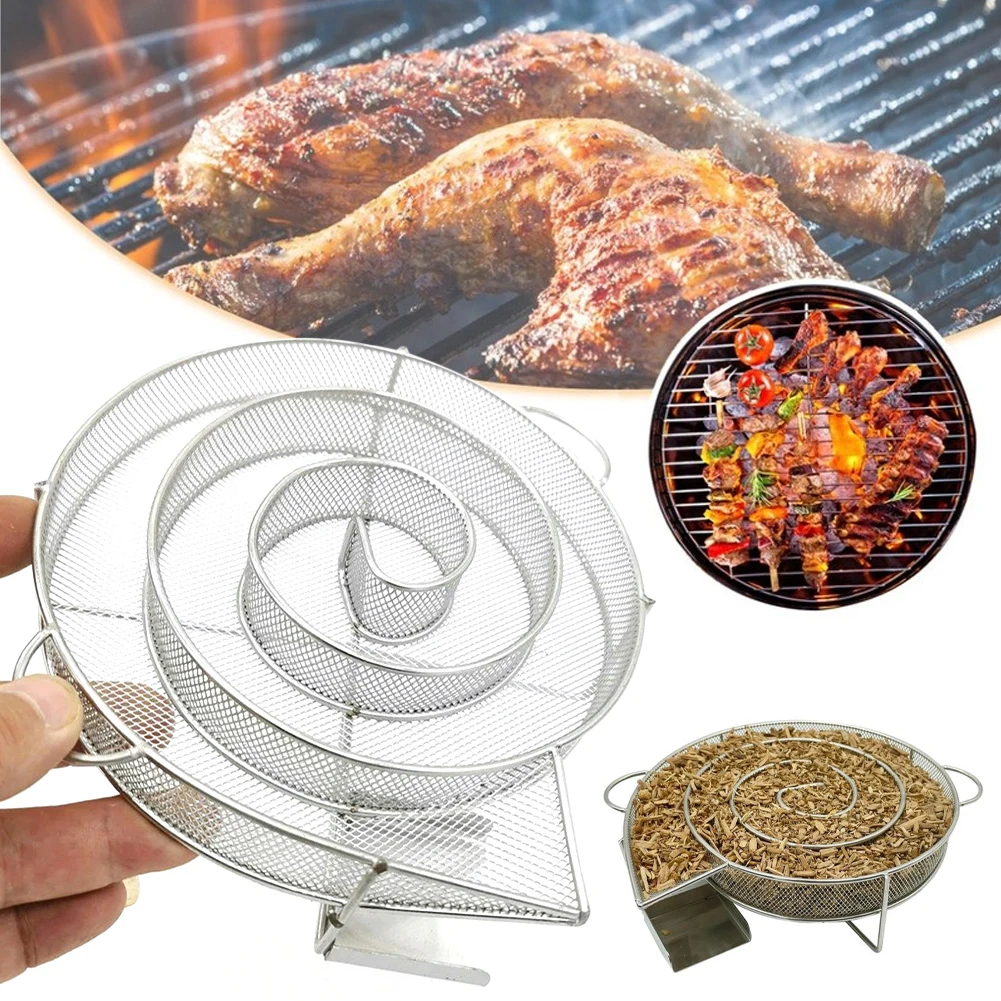 Generatore Di Fumo Freddo Barbecue A Carbone Maglie Rotonde Strumento Per Barbecue In Acciaio Inossidabile Fumo Caldo E Freddo Su Affumicatore Per Bar