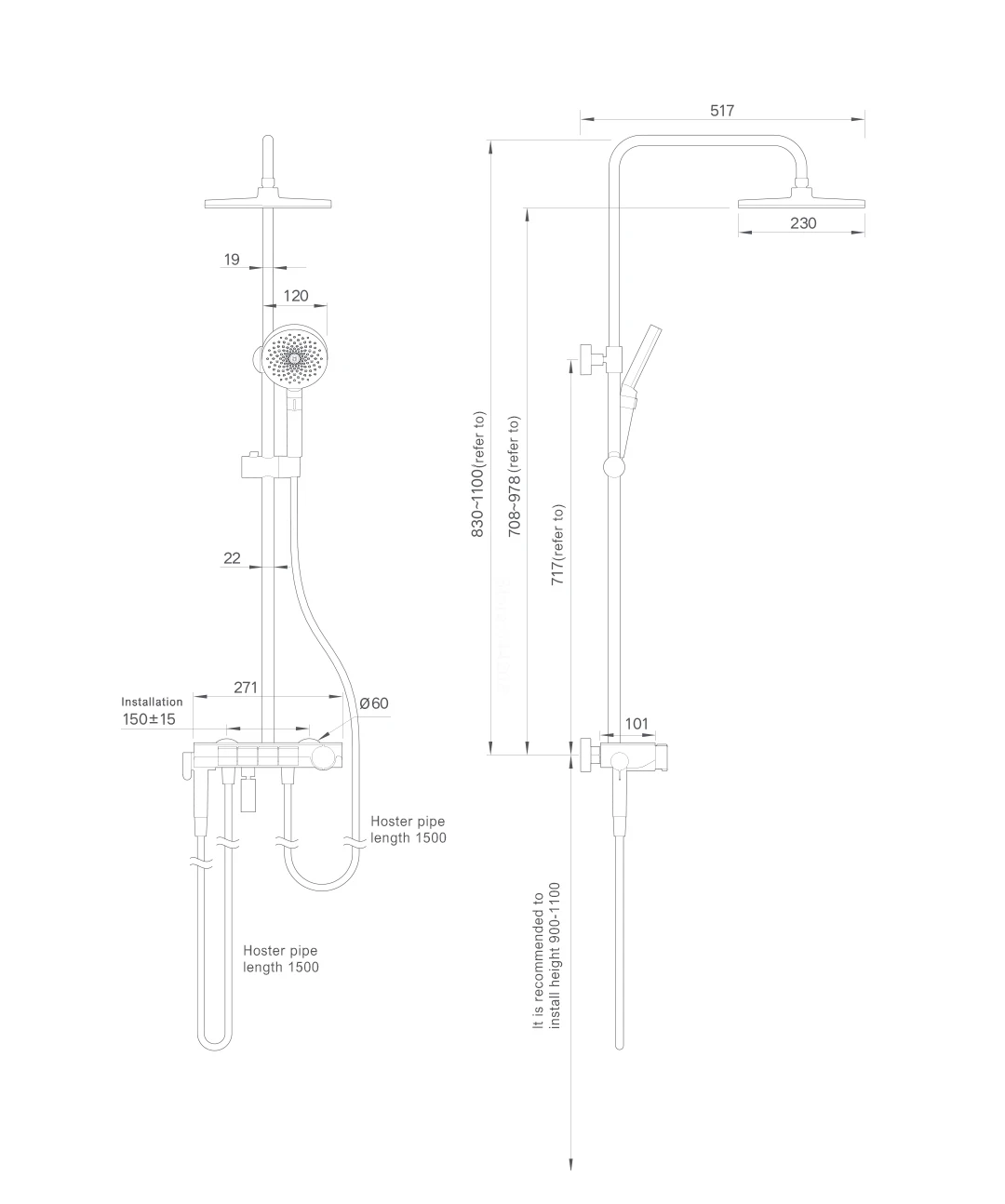 Xiaomi Mijia Temperature Controlled Shower S1 Supercharged Shower Set description image 21