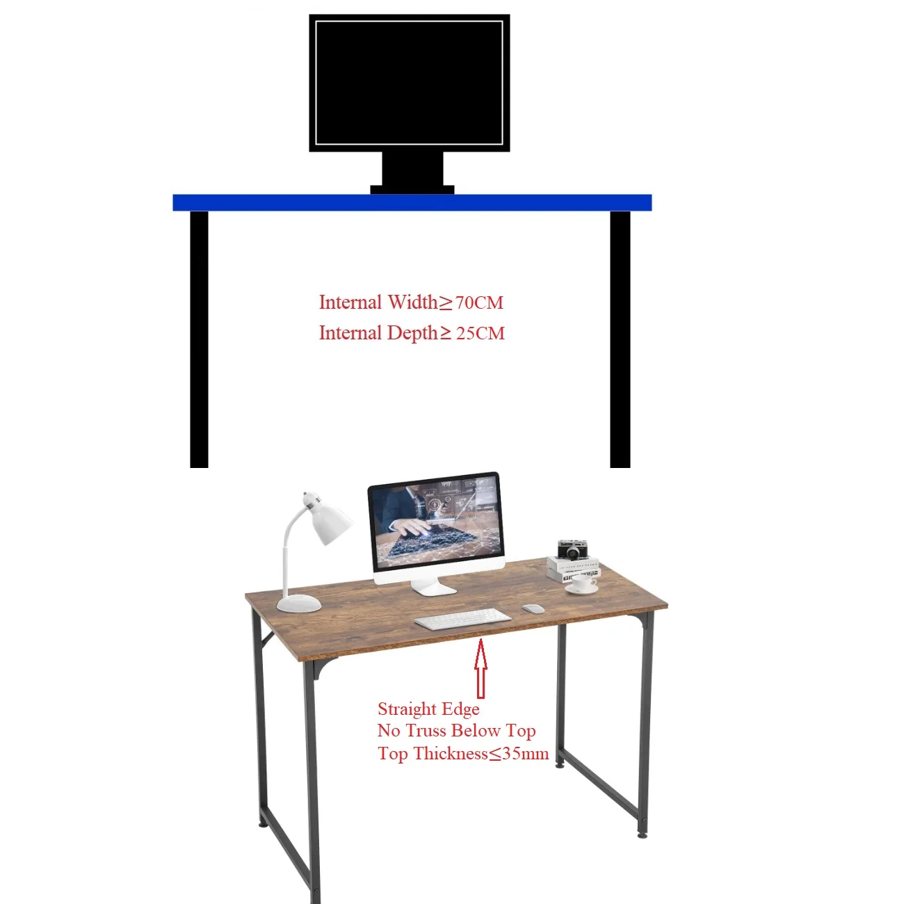 1Piece Easy To Mount Concise Clamp-on Black White Steel Metal Under Desk Mount Pull Out Keyboard Tray