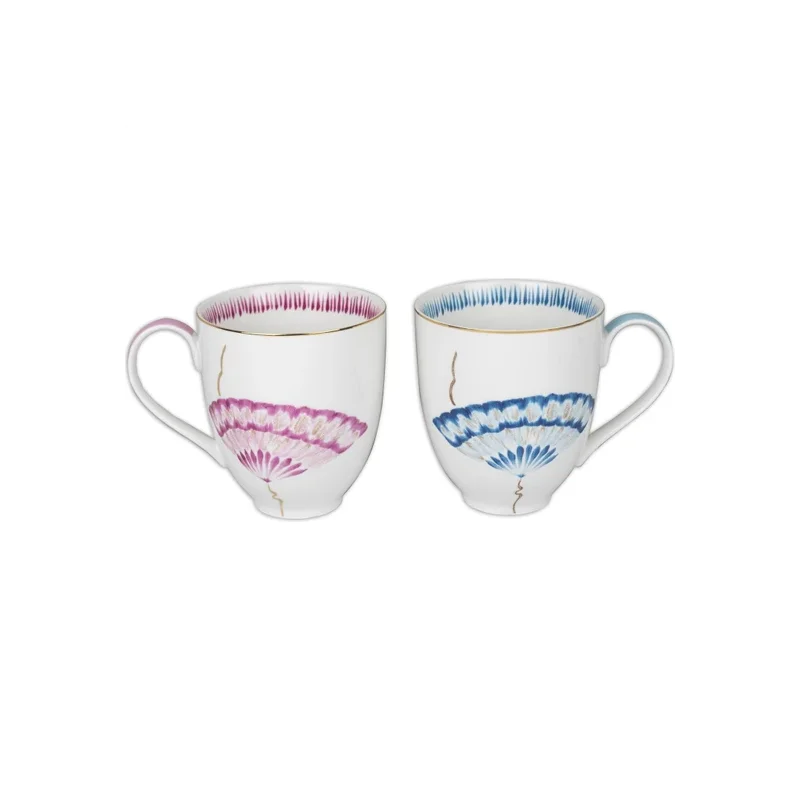 

НОВЫЕ Изящные цветочные 2'li Kupa 350 cc Высококачественная фарфоровая плитка 2 шт.