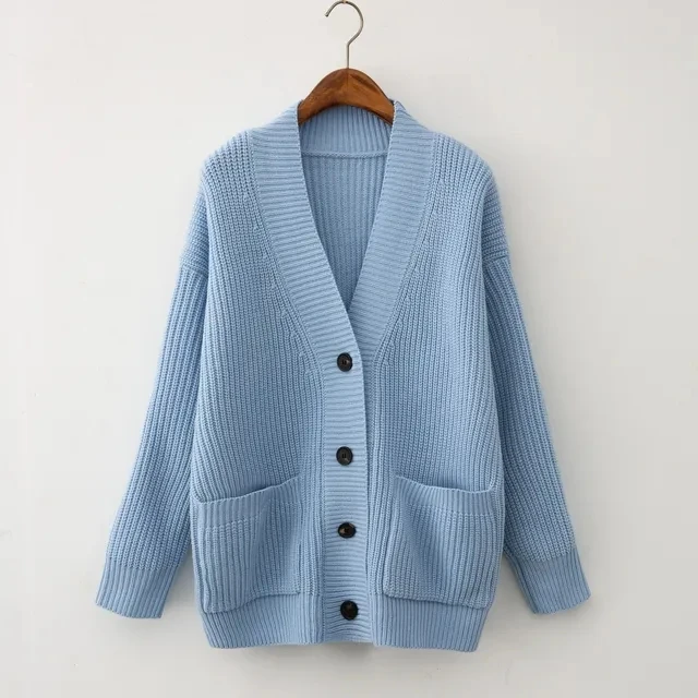

2024 Spring Autumn winter Casual Knit coat wool long cardigan Thick Warm Jacket