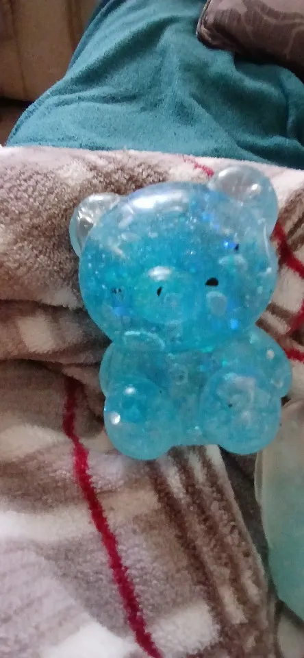 Fidget Bear Toy Squishys Glitter Gummy Bear Small Cute Animal Anti Stress Fidget Splat Decompressions Vent Squeeze Toy photo review
