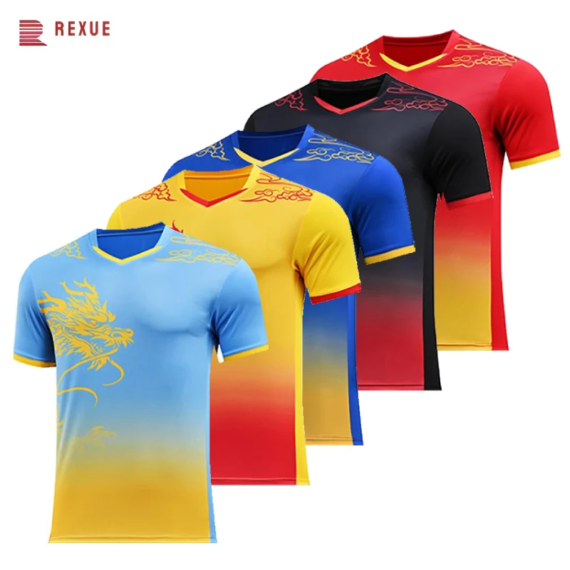 China Dragon Tennis Shirt for Men Women Quick Dry Couple Table Tennis Badminton T-shirt Short Sleeve Ping Pong Uniform Tops