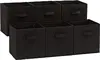 6-pack collapsible fabric storage bins, beige. 10.5x10.5x11 inches, ideal for organizing toys, clothes, or household items. 5