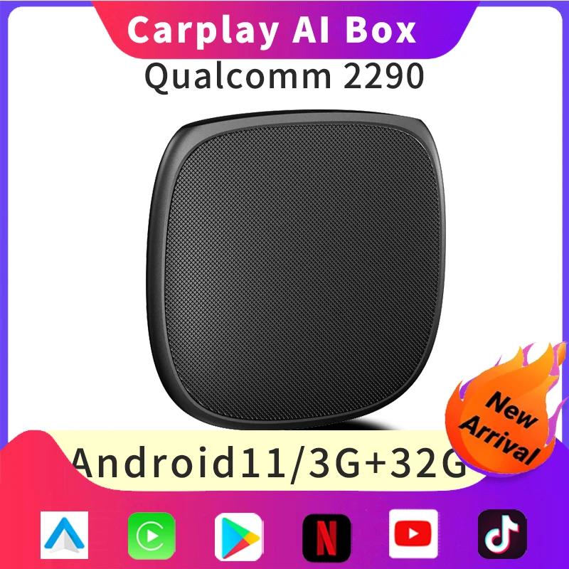 HANG JING CarPlay Ai Box Adapter Wireless Android Auto Netflix iPTV 4G
