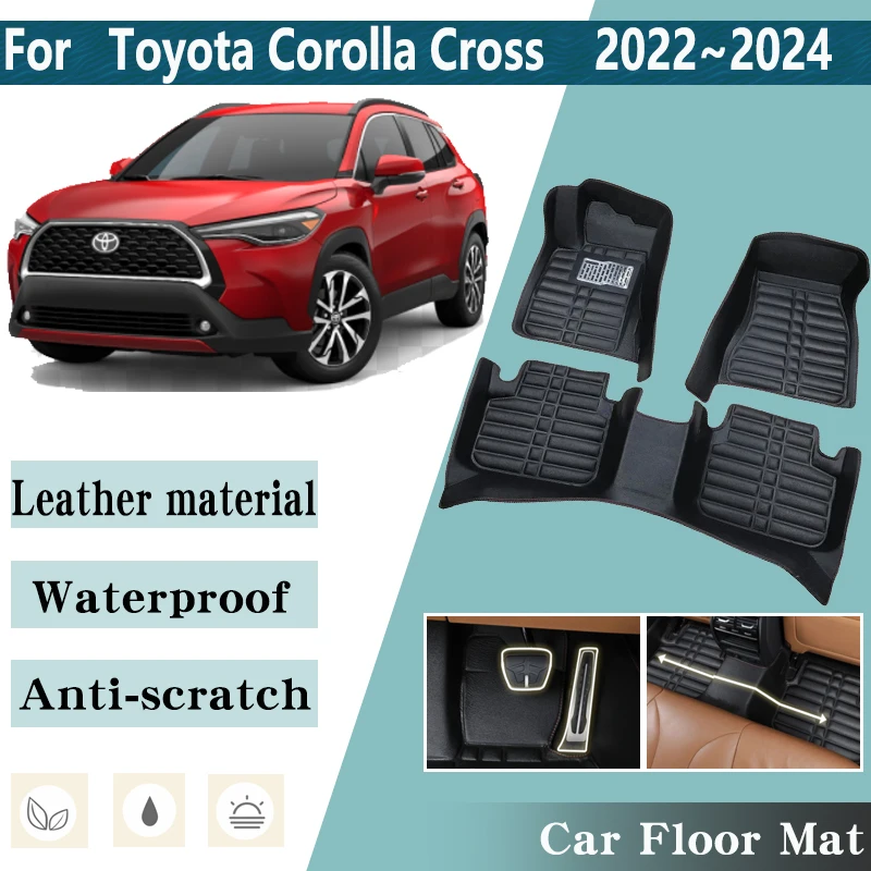 

LHD Car Floor Mats for Toyota Corolla Cross 2023 Accessories 2022 2024 Foot Inner Liner Carpet Pads Custom Rug Car Accessories