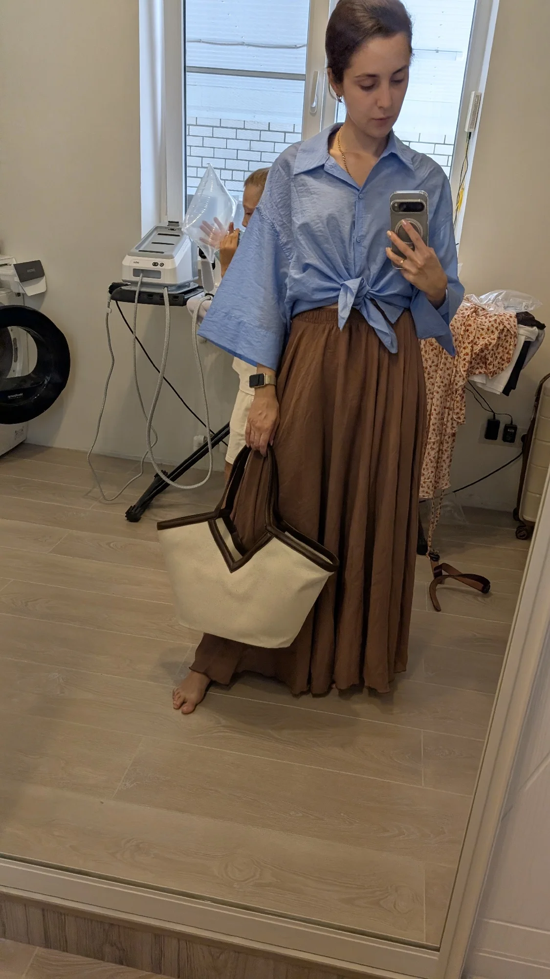 Summer Boho Maxi Skirt for Women - Cotton & Linen Elegance photo review