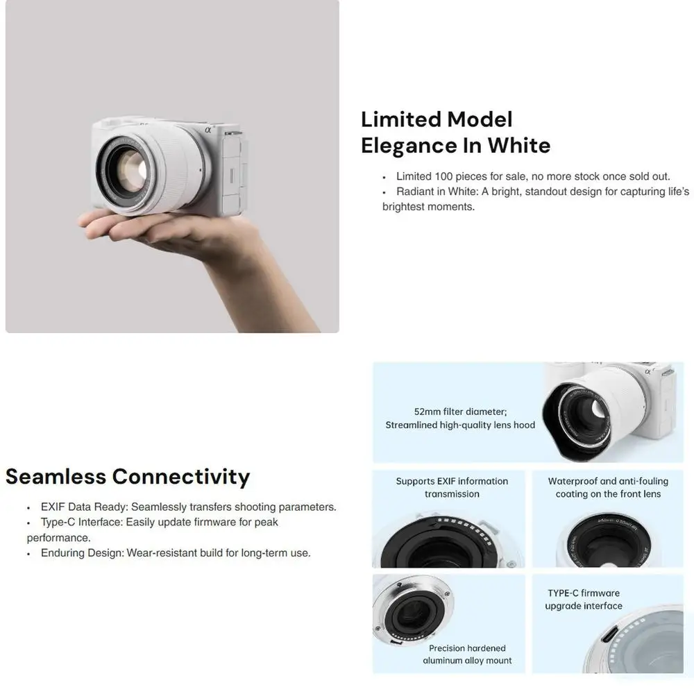Viltrox 56mm F1.7 자동 초점 APS-C 경량 대구경 렌즈 (후지 X 마운트,  E 마운트, 니콘 Z 마운트용)