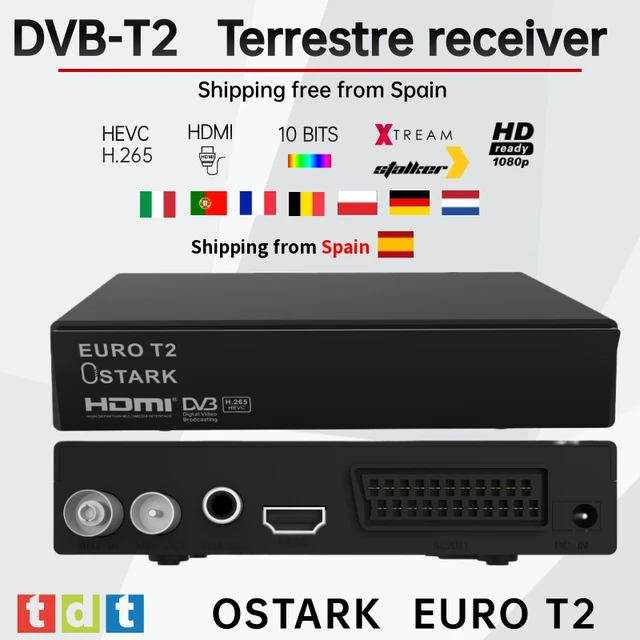 Terrestrial television receiver Ostark Euro T2 TDT TDT2 FTA DVB-T2, H265  HEVC Full HD PVR, Dual USB, Dual LNB for two TVs, 10 bit SCART, HDMI  Coaxial, xtream, , - AliExpress