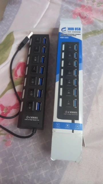 Extensão Hub Régua Usb 2.0 - 7 Portas Pc Hd Externo Pendrive photo review