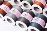 Artificial Leather Cord 3.5mm x 40yards Leather like Cord Imitation Leather cord Plain leather yarn for Knitting & Macrame 2