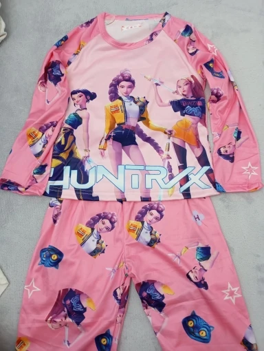 2 unid/set conjunto de pijamas para niño niña niños de 3 a 4 5 6 7 8 9 10 11 12 años de manga larga Kpop Demon Hunters Pijama ropa para niños photo review