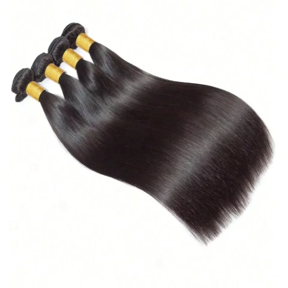 30 36 Inch Straight Bundles Human Hair Brazilian Virgin Hair Natural Color 1 3 4 Pcs Raw Hair Bundles Extensions For Women 4