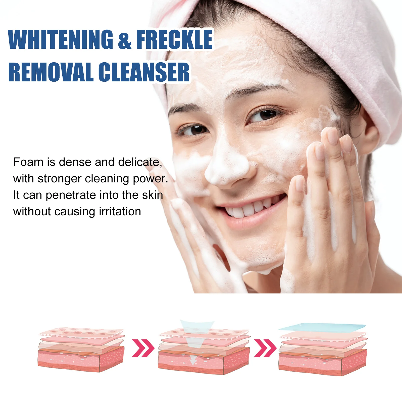 EELHOE Freckle Removing Facial Cleanser Oil Control Deep Cleansing Pores Lightening Dark Spots Acne Treatment Skin Moisturizing 3