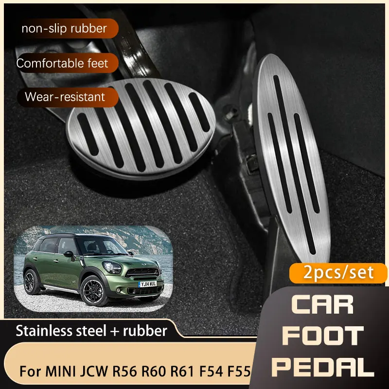 

AT MT Car Foot Pedals Pads Covers For MINI JCW R56 R60 R61 F54 F55 Accelerator Brake Restfoot No Drilling ​Pedal Automotive Part