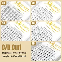 Quewel Lashes ODM OEM Premade Fan Lashes 3D 4D 5D 6D 8D Eyelashes Private Logo Wholesale Flase Eyelashes 2