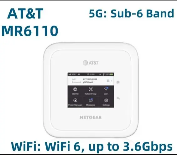 ZEARTS NETGEAR MR6110 AT&T WiFi 6 Mobile Hotspot Router With bands（used 95%new America version without box）