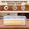 Plastic Bread Storage Box Airtight Food Storage Container Sandwich Bread Keeper with Lid Loaf Bread Container Kitchen Organizer 3