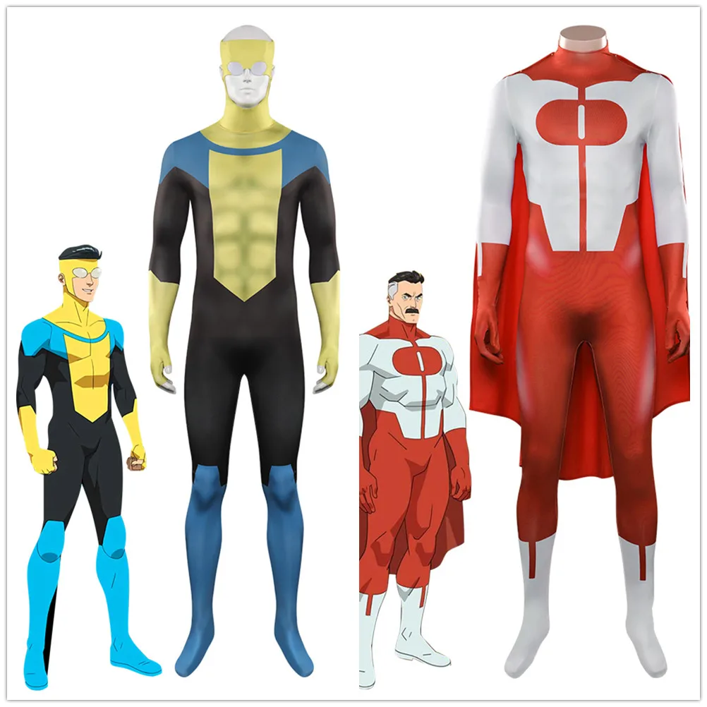 

Invincible Omni Man Mark Nolan Cosplay Costume Jumpsuit Cloak Outfits Halloween Carnival Party Suit For Adult Men Male Disguises
