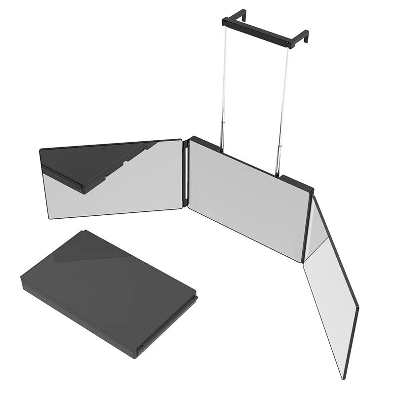 The Barbering Co 3 Way Trifold Mirror For Self Hair Cutting With Led