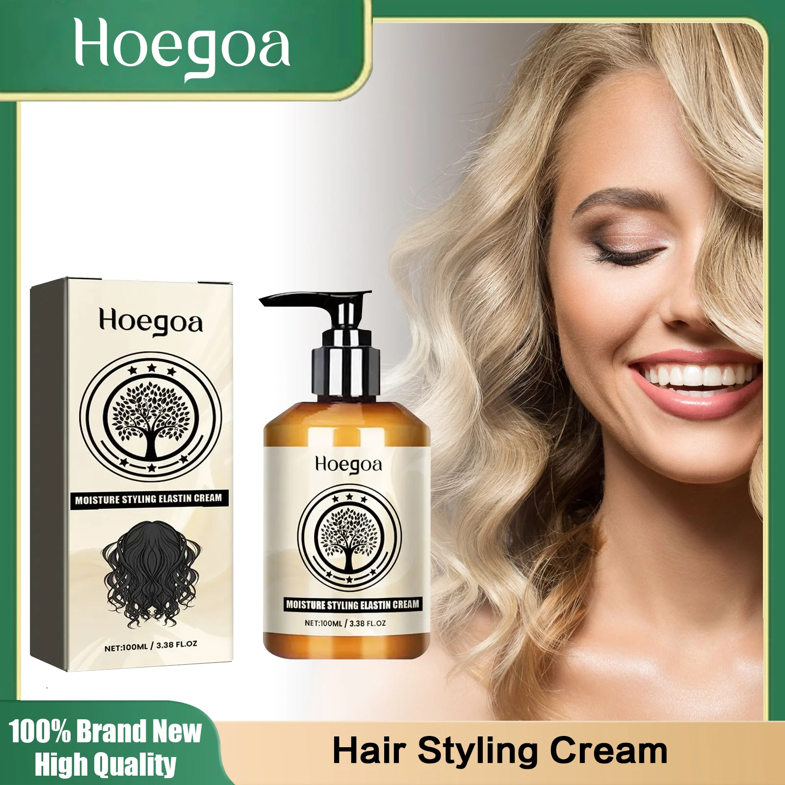 Hair Curling Cream Styling Sculpting Frizzy Wavy Boost Elastin Volumizing Fluffy Thickening Nourishing Enhance Hair Define Cream curly hair styling cream