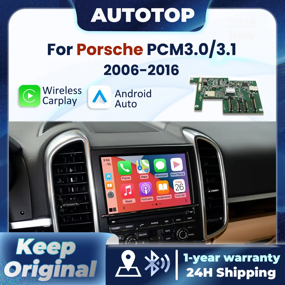 Bezprzewodowy CarPlay Android Auto dla Porsche Boxster 911 Macan Cayman Cayenne Panamera PCM 3.0 PCM 3.1 z modułem BT MirrorLink