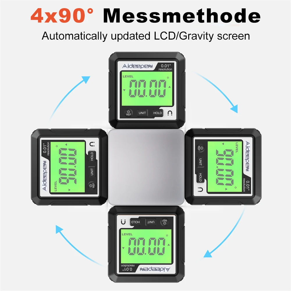 Digital Level Box Protractor Angle Finder 90 Degree Digital Protractor Angle Measure Inclinometer Magnetic Based Backlight