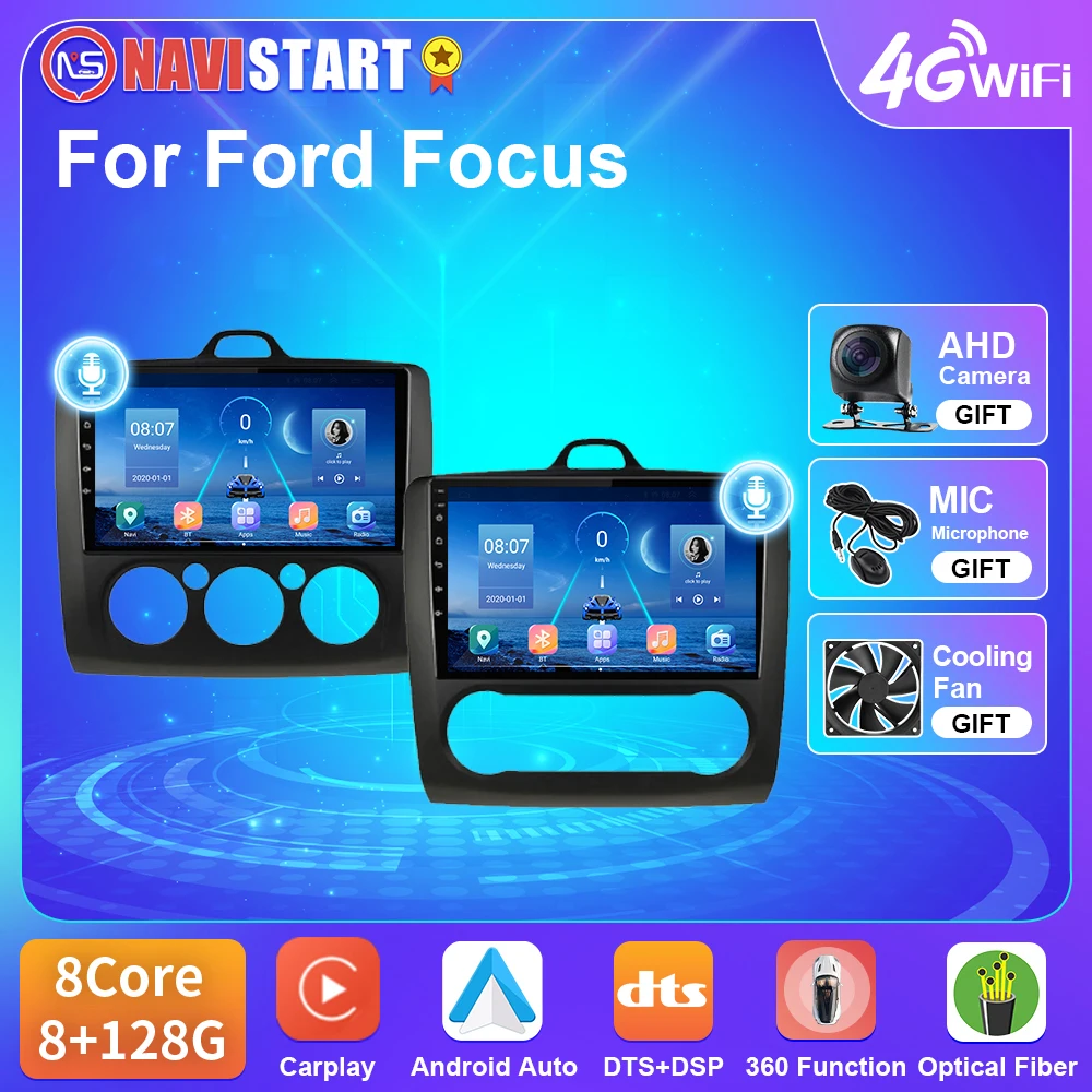

NAVISTART T5 Android 10 Car Radio for Ford Focus Mk2 Mk3 ST RS 2004-2011 Multimedia Video Player Carplay Android Auto DVD 2 Din