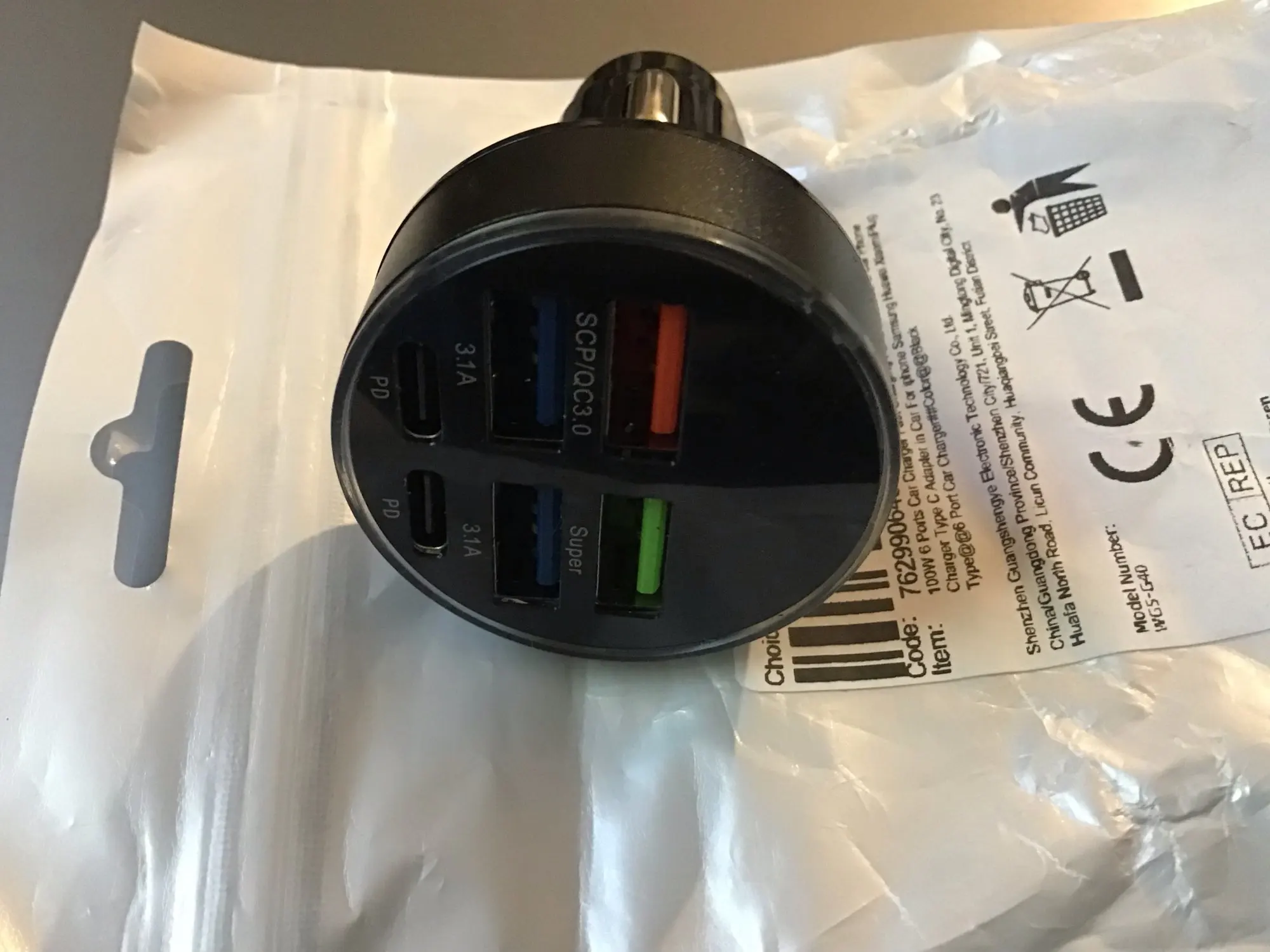 100W 6 Ports Car Charger Fast Charging PD QC3.0 USB C Car Phone Charger Type C Adapter in Car For iPhone Samsung Huawei Xiaomi photo review