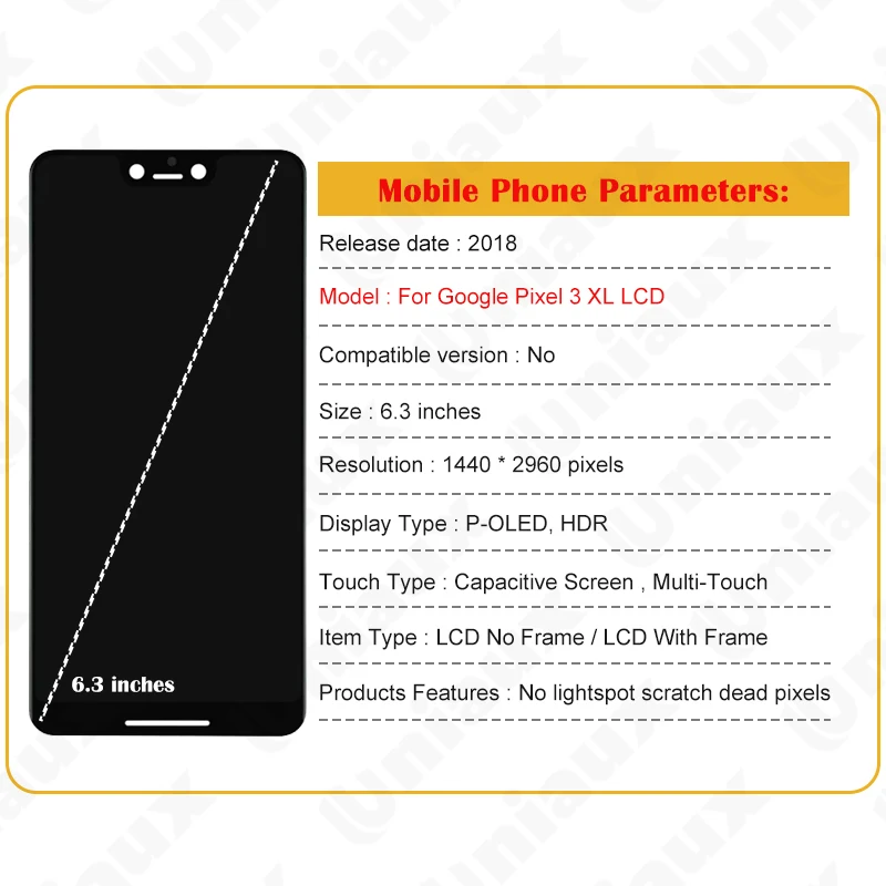 Original Amoled Screen For Google Pixel 3XL LCD Display Touch Digitizer Screen For Google Pixel 3 XL LCD Screen Replacement