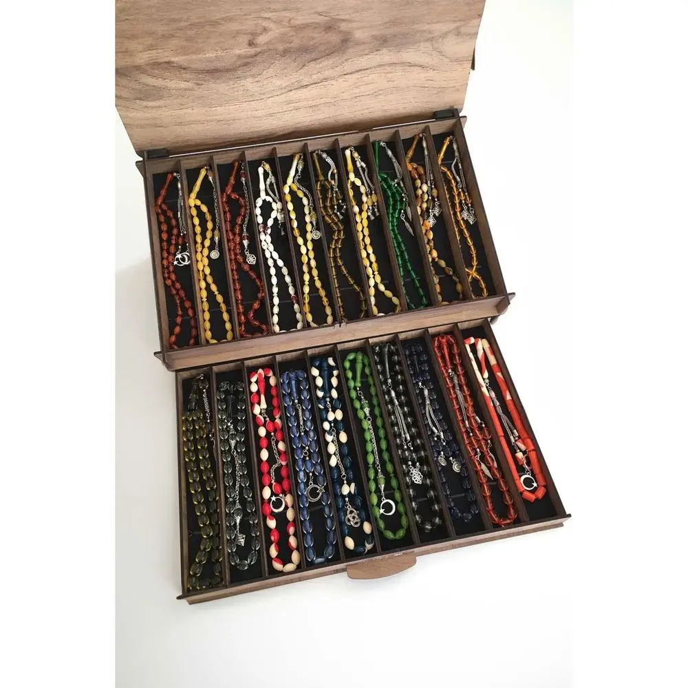 

Rosary Set of Powered Amber Rosary in a 20s Custom Wooden Box
