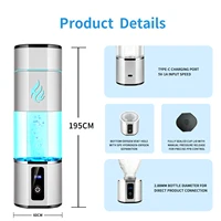 Meilleures ventes 2026, Bouteille d'eau hydrogénée 8000ppb, Type multifonctionnel 3-en-1, Valve de décompression supérieure, Tasse à boire portable 3