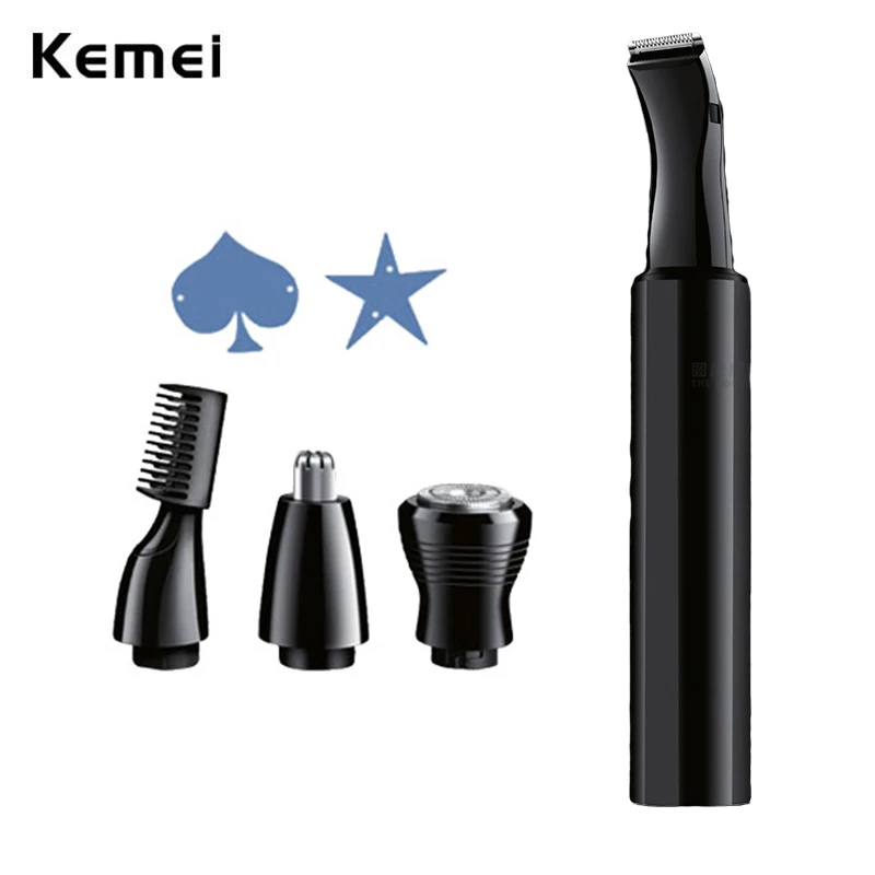 

Kemei 4 IN 1 Facial Hair Remover Men Pubic Hair Removal Electric Razors Bikini Leg Arm Body Nose Hair Trimmer for Women Painless