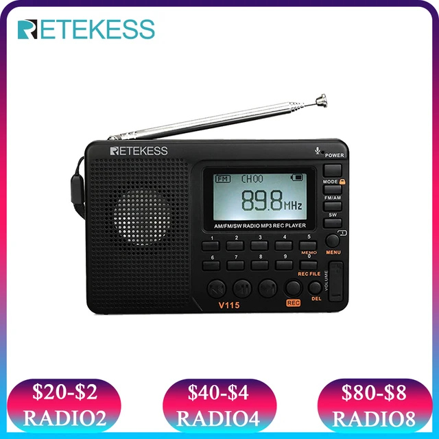 [알리익스프레스] Retekess V115: 초강력 고감도 디지털 풀밴드 휴대용 라디오