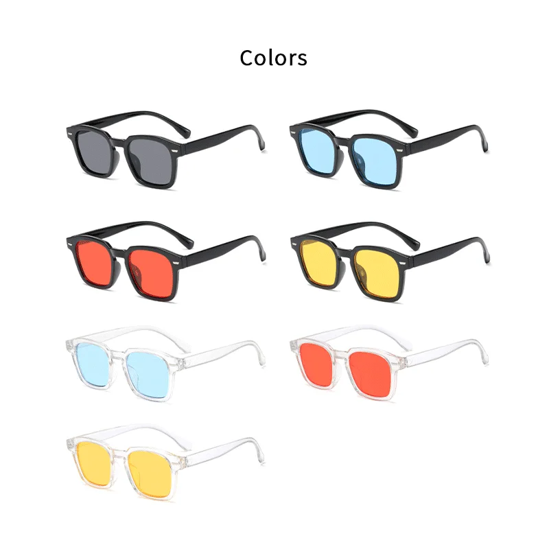 Vintage Square Sunglasses New Fashion Design Retro Sun Glasses Trendy Rectangle Eyeglass Texture Casual Driving Shades UV400