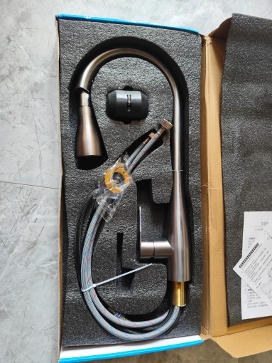 2024 Brass Pull Down Kitchen Faucet with Hot & Cold photo review