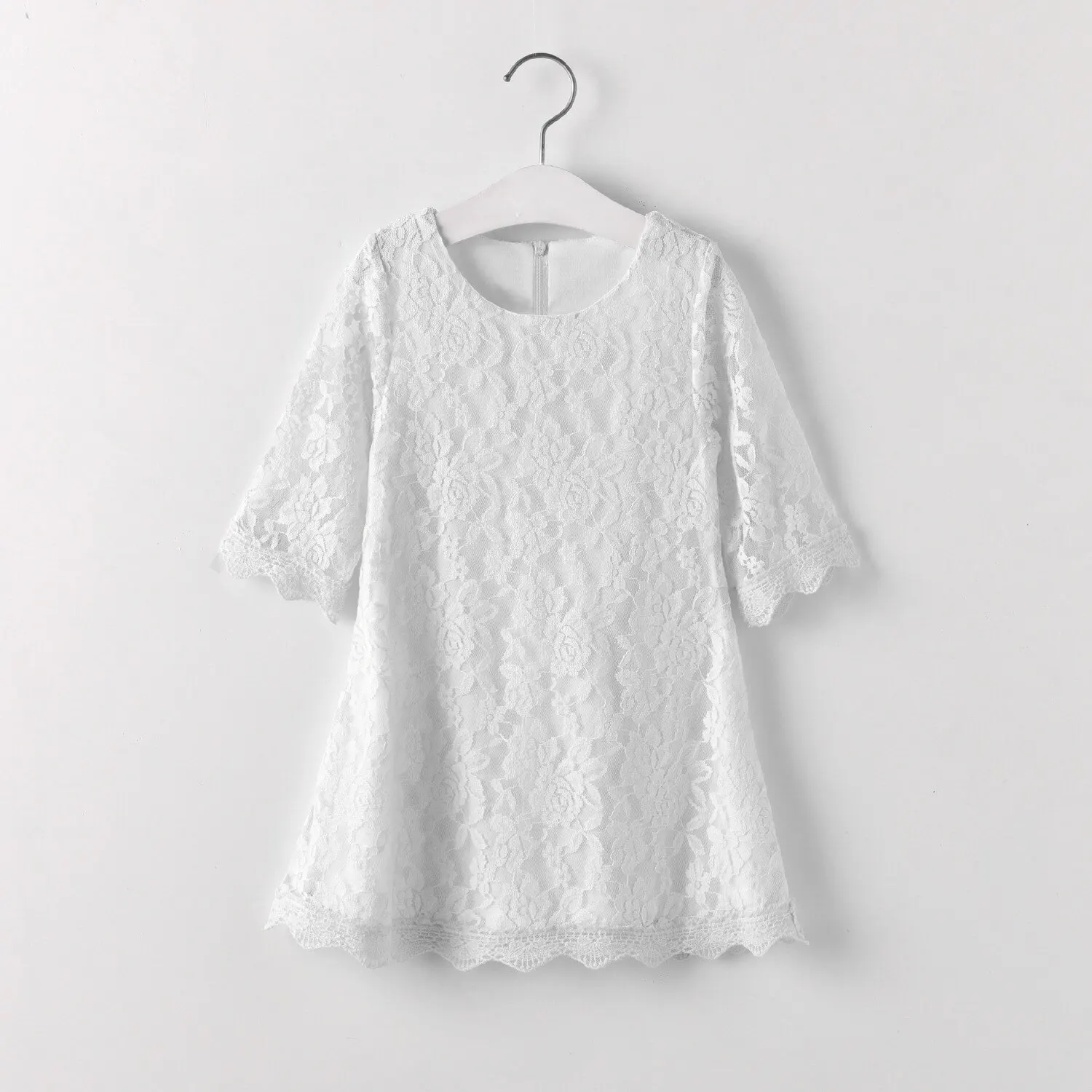 Summer Baby Girls White Wedding Dresses Korean Children Clothing Birthday Party Lace Princess Dress Gilrs Kid