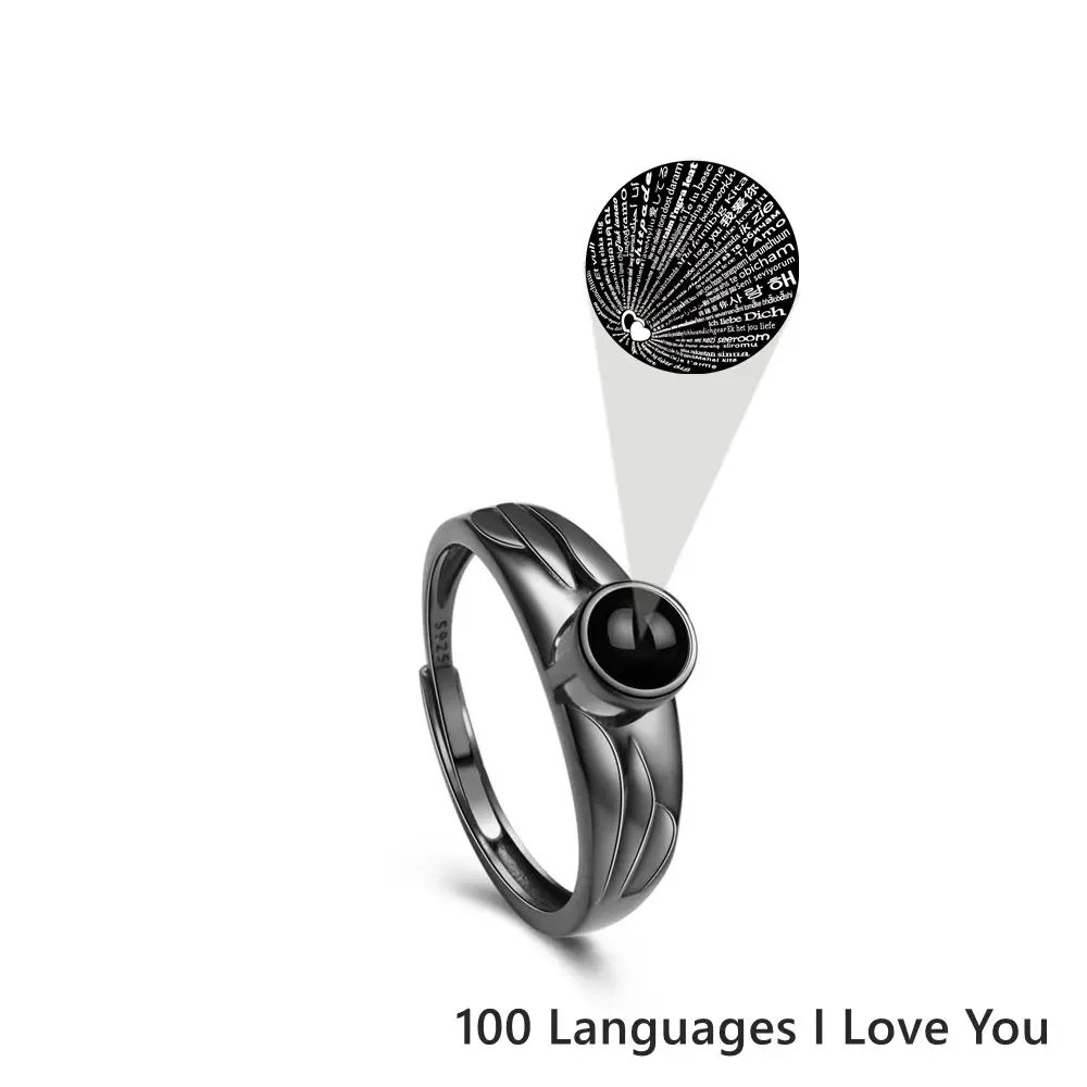 Fashion Simple Custom Projection Photo Couple Ring for Men Women Casual Finger Rings Jewelry Engagement Anniversary Gift 2023