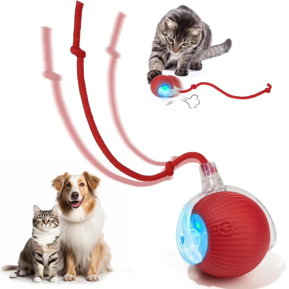 Bolinha Inteligente para Gatos e Cães – Luz LED, Recarga USB e Movimento 360 6