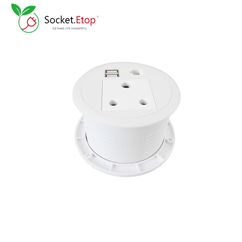 South African Plug Power Sockets Mini Round Grommet Outlet With 1 Plug