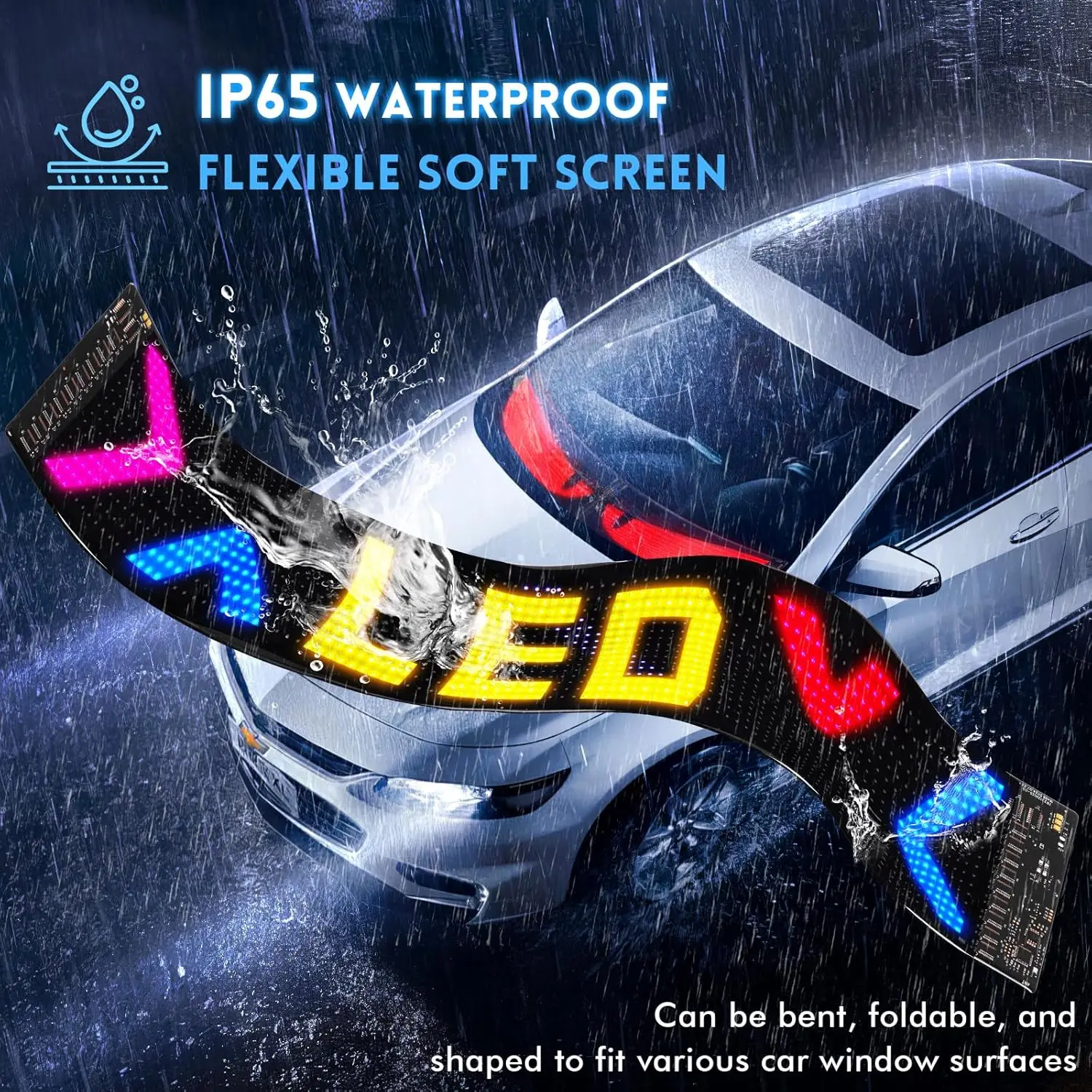 Energy-Saving and Durable LED Matrix Panel, Bluetooth APP Control, DIY Programming, Truck Eye Design, for Car Modification