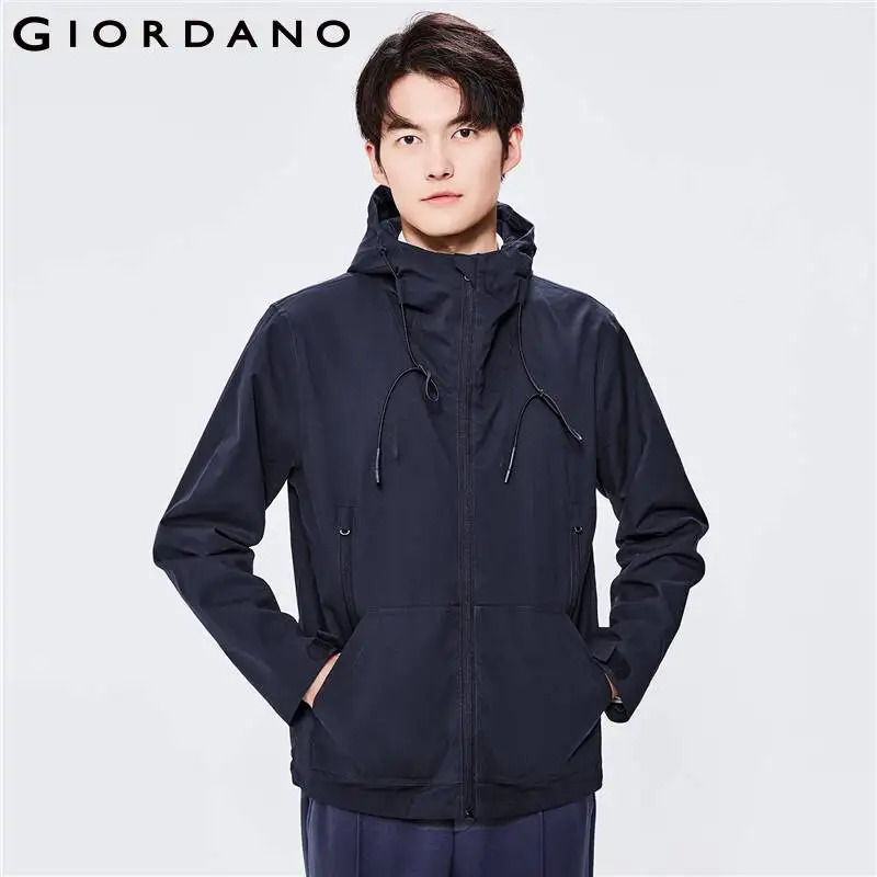 

Giordano мужские куртки с флисовой подкладкой ветровка с капюшоном однотонные ветрозащитные куртки с капюшоном 01072078