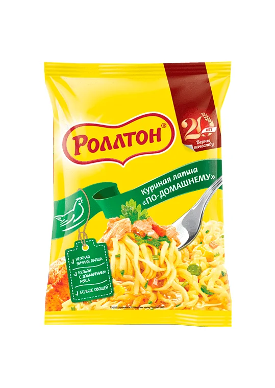 Упаковка 40 штук Лапша Роллтон по-домашнему